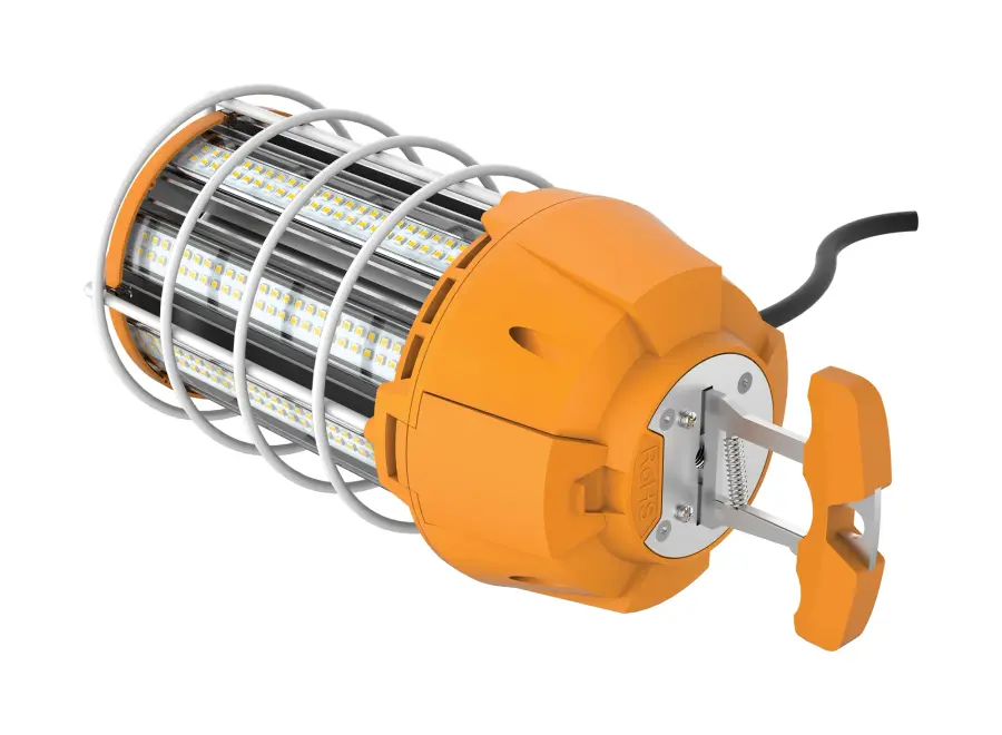 150 Watt LED Hi-Lumen temporary Hi-Bay Caged lamp - 5000K - Integrated Cord / Plug & Hook - 120 Volt - Image 5