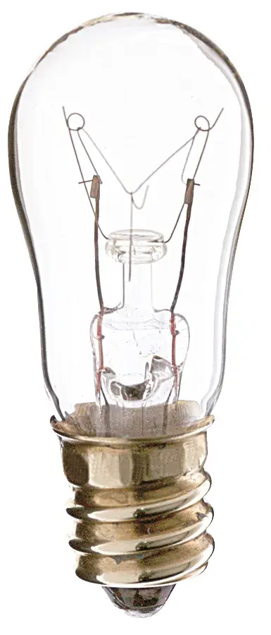 6 Watt S6 Incandescent - Clear - 2500 Average rated hours - 30 Lumens - Candelabra base - 130 Volt