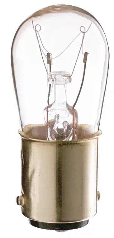 6 Watt S6 Incandescent - Clear - 2500 Average rated hours - 30 Lumens - DC Bay base - 130 Volt
