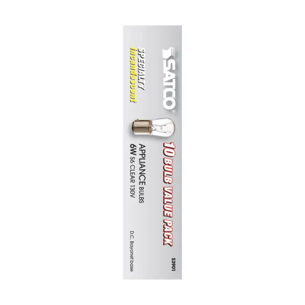 6 Watt S6 Incandescent - Clear - 2500 Average rated hours - 30 Lumens - DC Bay base - 130 Volt - Image 5