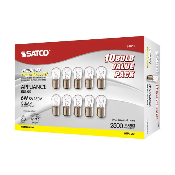 6 Watt S6 Incandescent - Clear - 2500 Average rated hours - 30 Lumens - DC Bay base - 130 Volt - Image 6