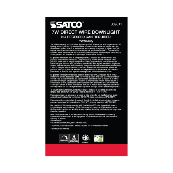 7 watt LED Direct Wire Downlight - 4 inch: 2700K - 120 volt - Dimmable - Image 6