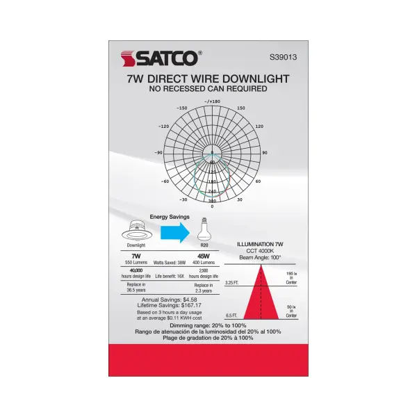 7 watt LED Direct Wire Downlight - 4 inch - 4000K - 120 volt - Dimmable - Image 5