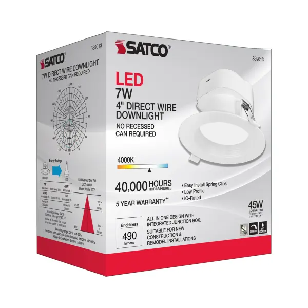 7 watt LED Direct Wire Downlight - 4 inch - 4000K - 120 volt - Dimmable - Image 8