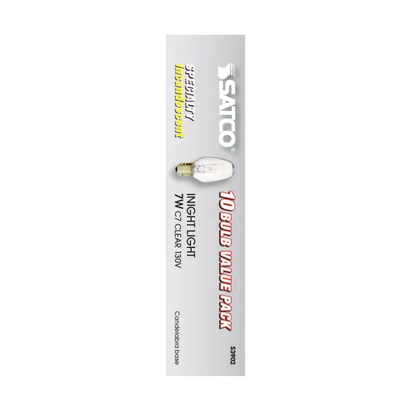 7 Watt C7 Incandescent - Clear - 2500 Average rated hours - 35 Lumens - Candelabra base - 130 Volt - Image 5