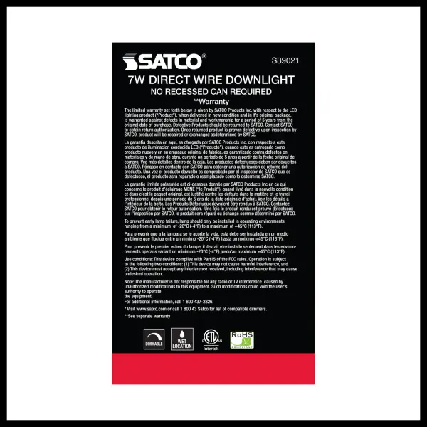 7 watt LED Direct Wire Downlight - 4 inch - 5000K - 120 volt - Dimmable - Image 6