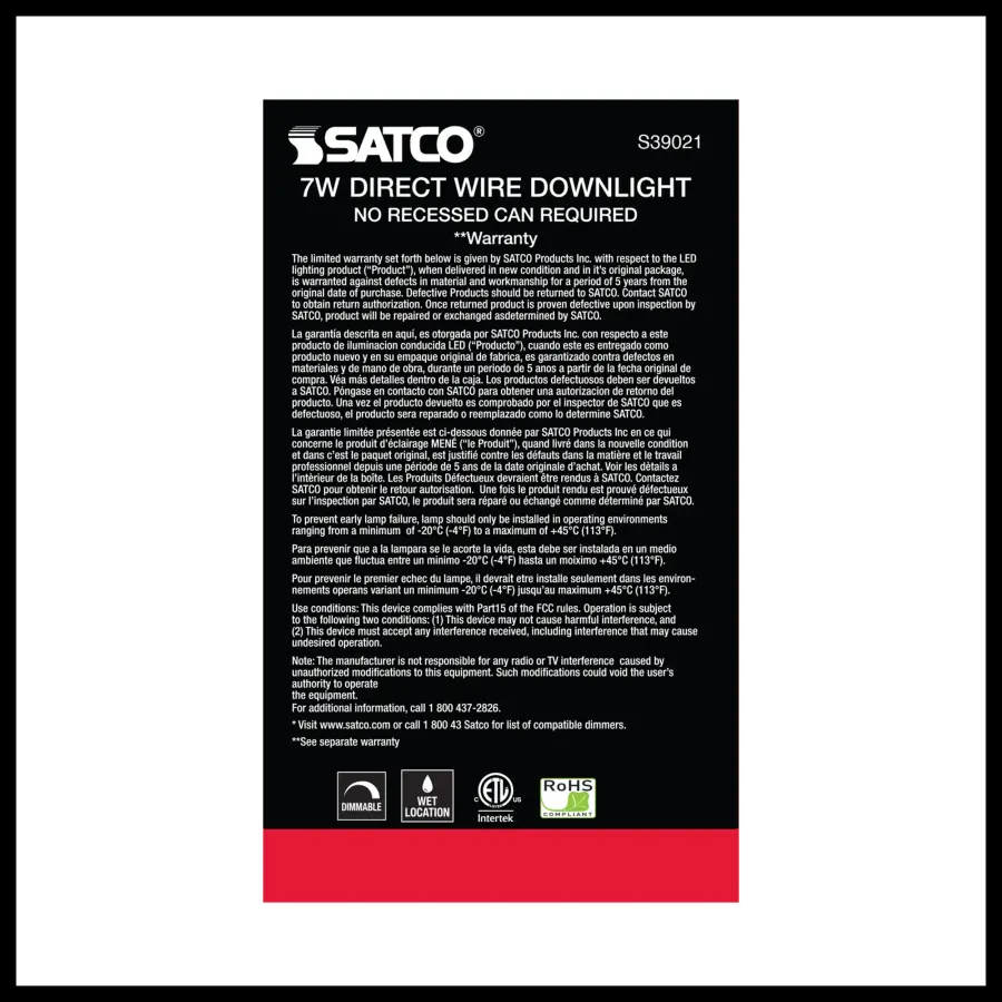 7 watt LED Direct Wire Downlight - 4 inch - 5000K - 120 volt - Dimmable - Image 6