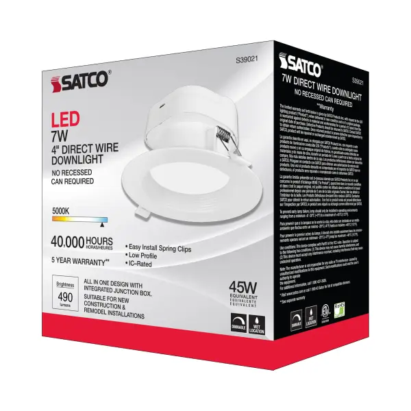 7 watt LED Direct Wire Downlight - 4 inch - 5000K - 120 volt - Dimmable - Image 7