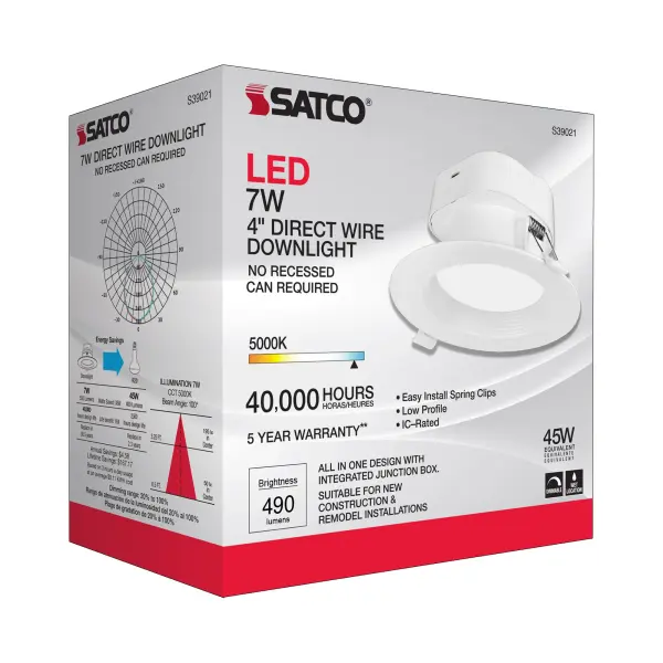 7 watt LED Direct Wire Downlight - 4 inch - 5000K - 120 volt - Dimmable - Image 8