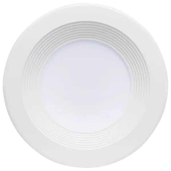 SATCO NUVO's 9-watt, LED 5-6 inch recessed downlight fixture is direct wired and offers cool white light with a 100 degree beam spread. This LED downlight is an energy efficient lighting solution for retail spaces, offices, and drop ceilings. Dimmable and long lasting, this fixture delivers 40,000 hours of exceptional illumination. - alternate view