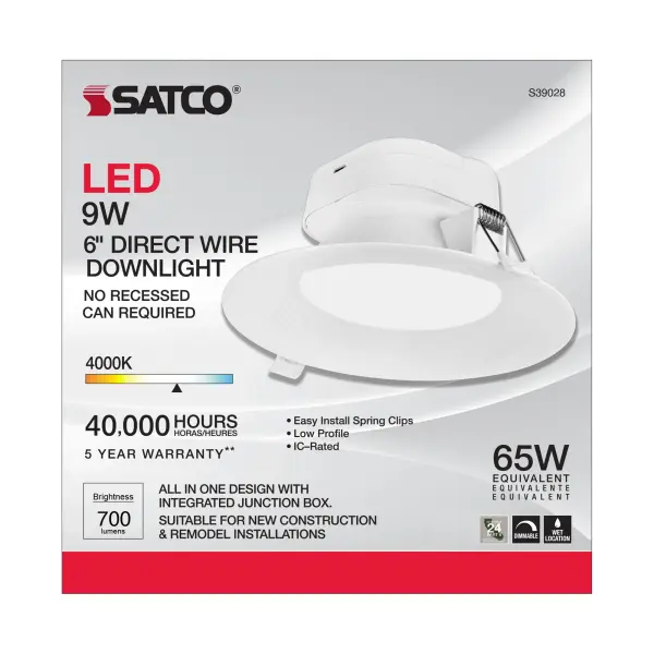 9 watt LED Direct Wire Downlight - 5-6 inch - 4000K - 120 volt - Dimmable - Image 8
