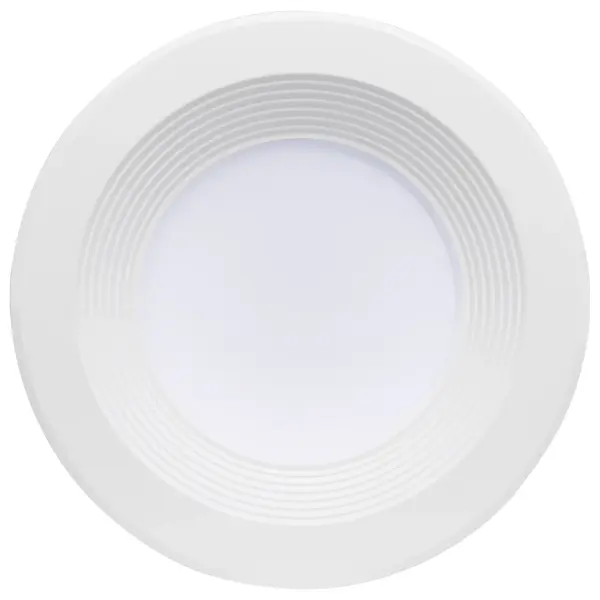 SATCO NUVO's 9-watt, LED 5-6 inch recessed downlight fixture is direct wired and offers natural light with a 100 degree beam spread. This LED downlight is an energy efficient lighting solution for retail spaces, offices, and drop ceilings. Dimmable and long lasting, this fixture delivers 40,000 hours of exceptional illumination. - alternate view
