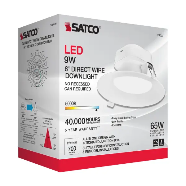 9 watt LED Direct Wire Downlight - 5-6 inch - 5000K - 120 volt - Dimmable - Image 13