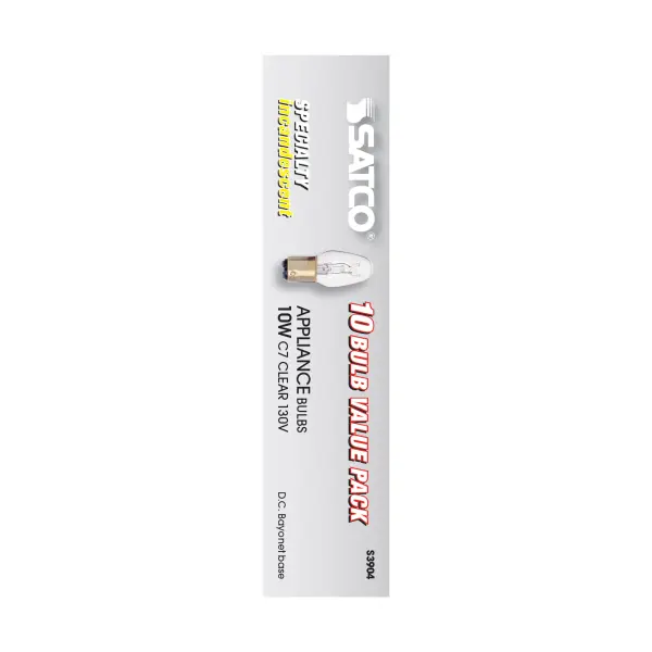 10 Watt C7 Incandescent - Clear - 2500 Average rated hours - 60 Lumens - DC Bay base - 130 Volt - Image 4