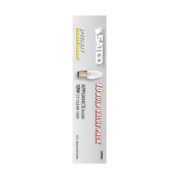 10 Watt C7 Incandescent - Clear - 2500 Average rated hours - 60 Lumens - DC Bay base - 130 Volt - Image 5