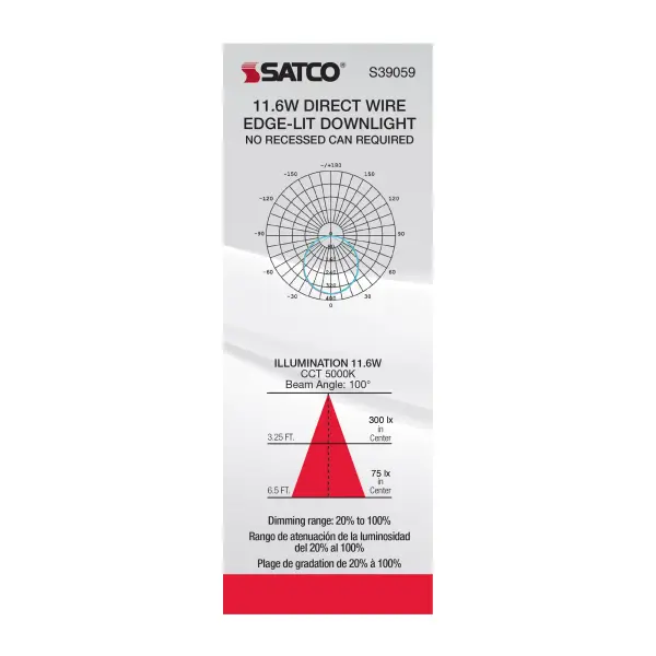 11.6 watt LED Direct Wire Downlight - Edge-lit - 5-6 inch - 5000K - 120 volt - Dimmable - Image 13