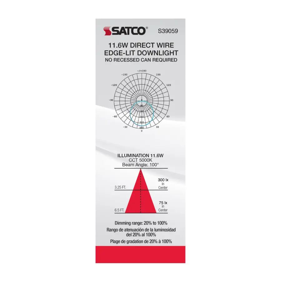 11.6 watt LED Direct Wire Downlight - Edge-lit - 5-6 inch - 5000K - 120 volt - Dimmable - Image 13