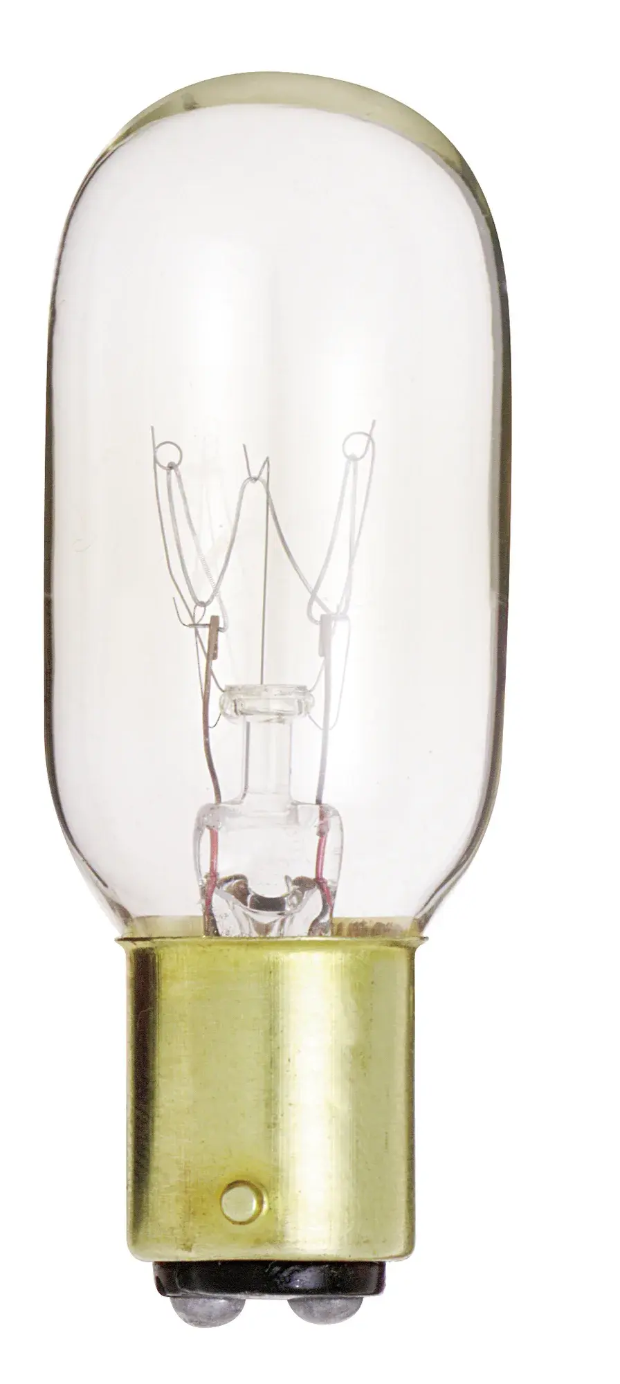 15 Watt T7 Incandescent - Clear - 2500 Average rated hours - 95 Lumens - DC Bay base - 130 Volt