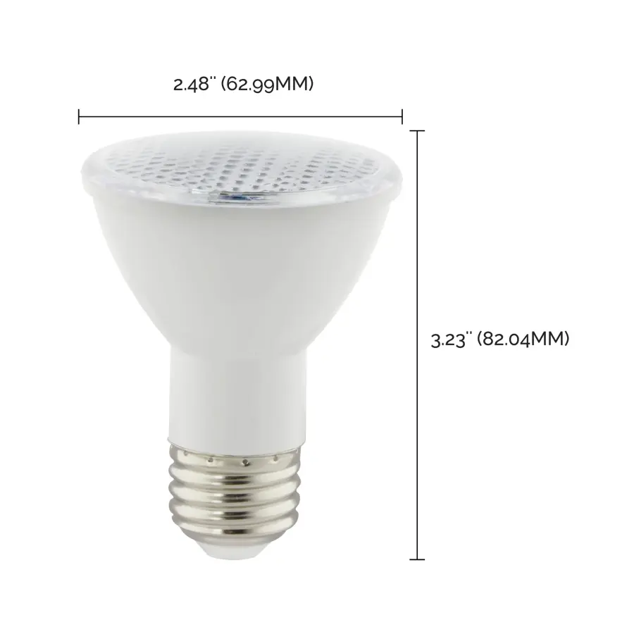 6.5 Watt - PAR20 LED - Amber color - 40 deg. Beam Angle - Medium base - 120 Volt - Turtle Friendly - Image 7