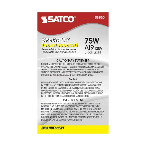 75 Watt A19 Incandescent - Black - 480 Average rated hours - Medium base - 120 Volt - Image 3