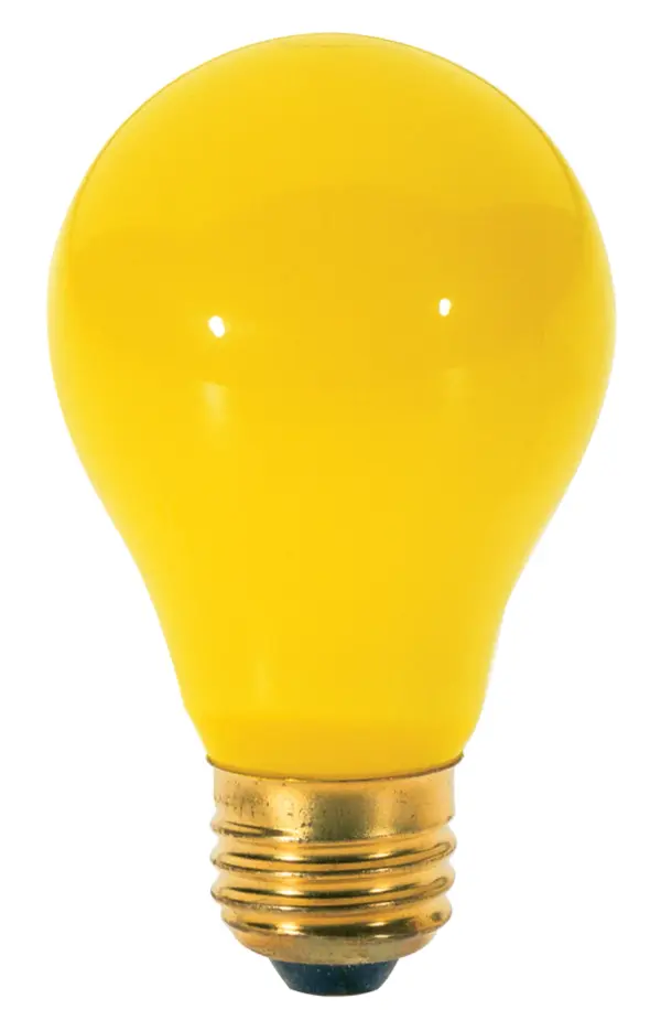 60 Watt A19 Incandescent - Yellow - 2000 Average rated hours - Medium base - 130 Volt - 2/Pack
