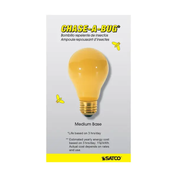 60 Watt A19 Incandescent - Yellow - 2000 Average rated hours - Medium base - 130 Volt - 2/Pack - Image 5
