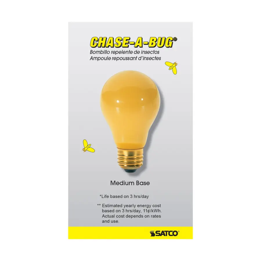 60 Watt A19 Incandescent - Yellow - 2000 Average rated hours - Medium base - 130 Volt - 2/Pack - Image 5