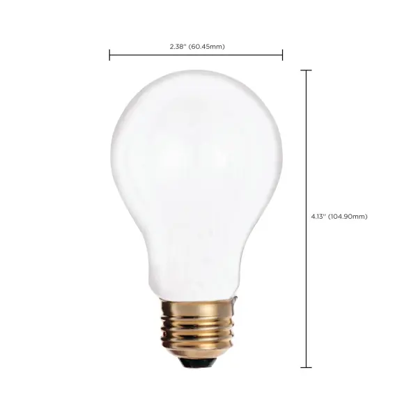25 Watt A19 Incandescent - Frost - 2500 Average rated hours - 180 Lumens - Medium base - 130 Volt - 2/Pack - Image 6