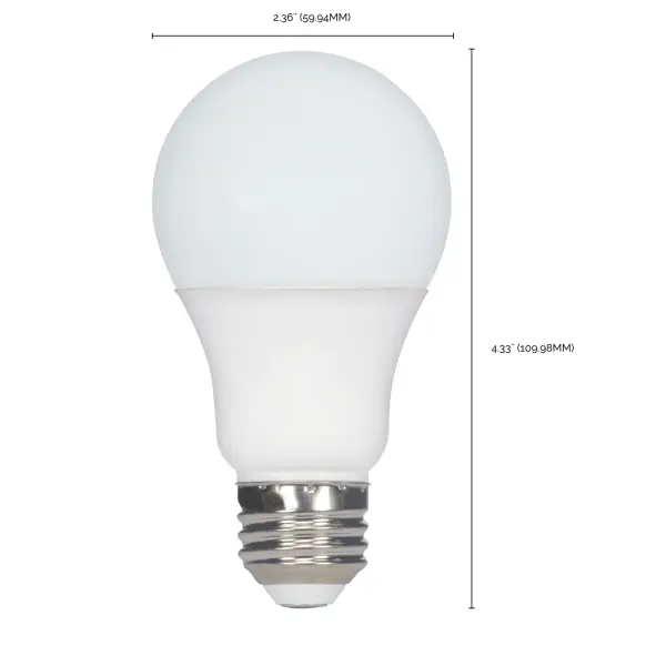 9.5 Watt - A19 LED - Frost - 5000K - Medium base - 220 deg. Beam Angle - 120 Volt - Non-Dimmable - 4-Pack - Image 8
