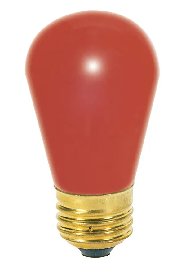 11 Watt S14 Incandescent - Ceramic Red - 2500 Average rated hours - Medium base - 130 Volt