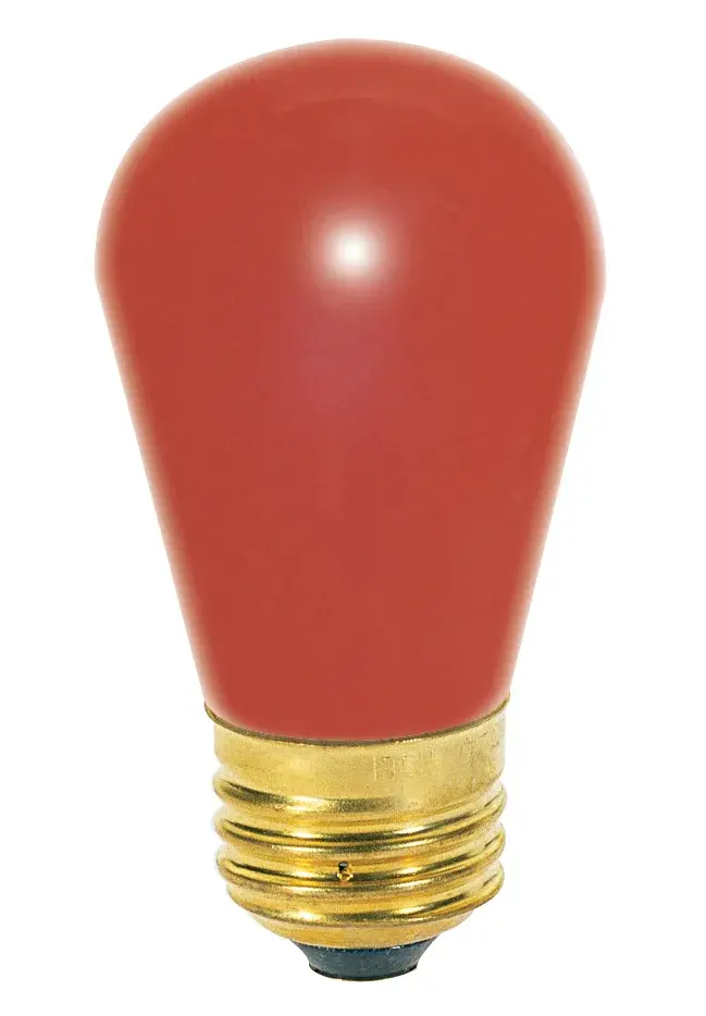 11 Watt S14 Incandescent - Ceramic Red - 2500 Average rated hours - Medium base - 130 Volt
