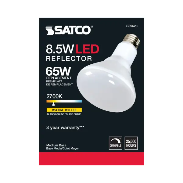 8.5 Watt - BR30 LED - 2700K - 80 CRI - Medium Base - 120 Volts - Dimmable - 48-pack - Image 6