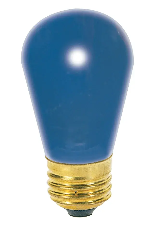 11 Watt S14 Incandescent - Ceramic Blue - 2500 Average rated hours - Medium base - 130 Volt