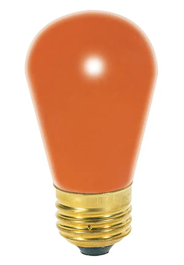 11 Watt S14 Incandescent - Ceramic Orange - 2500 Average rated hours - Medium base - 130 Volt - 4-Pack