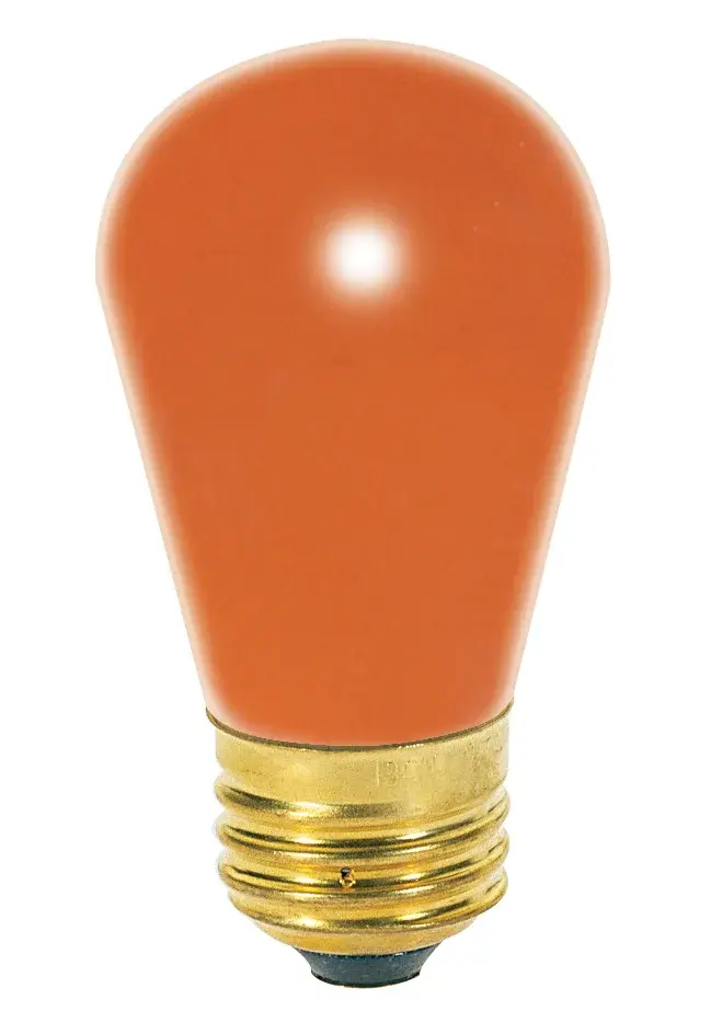 11 Watt S14 Incandescent - Ceramic Orange - 2500 Average rated hours - Medium base - 130 Volt - 4-Pack