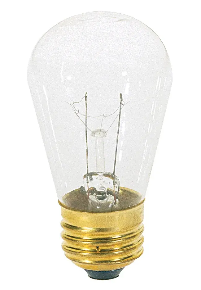 11 Watt S14 Incandescent - Clear - 2500 Average rated hours - 80 Lumens - Medium base - 130 Volt