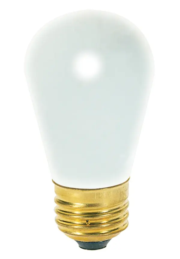 11 Watt S14 Incandescent - Frost - 2500 Average rated hours - 65 Lumens - Medium base - 130 Volt