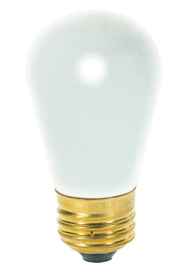 11 Watt S14 Incandescent - Frost - 2500 Average rated hours - 65 Lumens - Medium base - 130 Volt