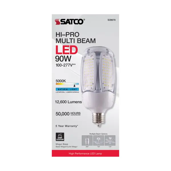 90 Watt LED HID Replacement - 5000K - Mogul Extended base - Adjustable Beam Angle - Type B Ballast Bypass -100-277 Volt - Image 5