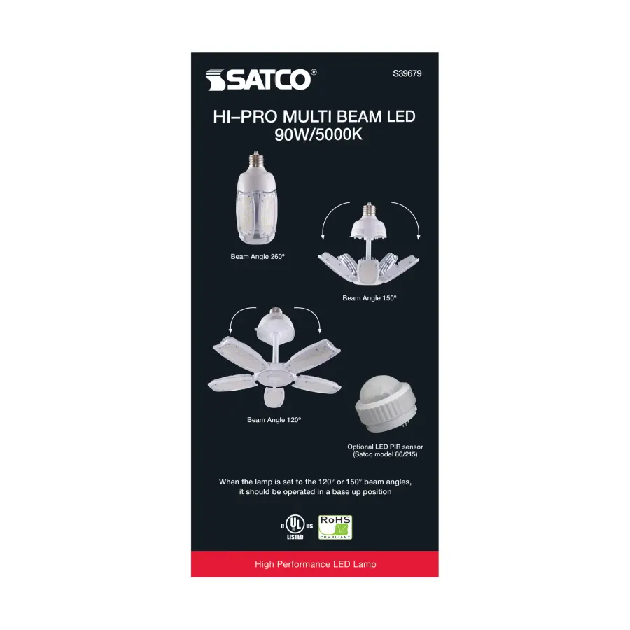 90 Watt LED HID Replacement - 5000K - Mogul Extended base - Adjustable Beam Angle - Type B Ballast Bypass -100-277 Volt - Image 6