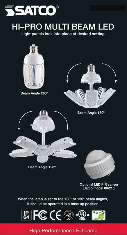 30 Watt LED HID Replacement - 5000K - Medium base - Adjustable Beam Angle - Type B Ballast Bypass -100-277 Volt - Image 5