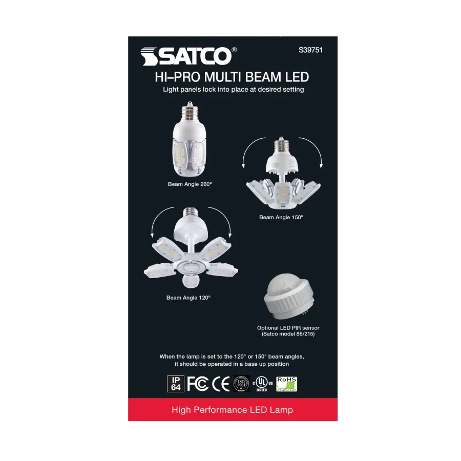 40 Watt LED HID Replacement - 5000K - Mogul extended base - Adjustable Beam Angle - Type B Ballast Bypass -100-277 Volt - Image 6