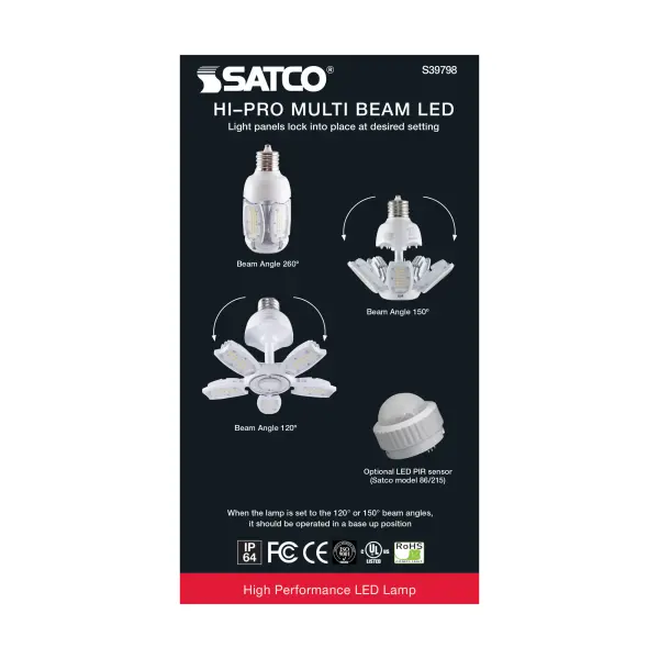 40 Watt LED HID Replacement - 2700K - Mogul extended base - Adjustable Beam Angle - Type B Ballast Bypass -100-277 Volt - Image 6