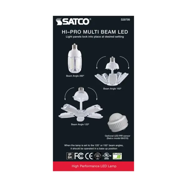 60 Watt LED HID Replacement - 2700K - Mogul extended base - Adjustable Beam Angle - Type B Ballast Bypass -100-277 Volt - Image 6
