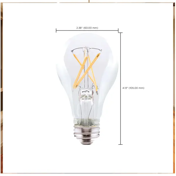 8 Watt A19 LED Filament - Clear Finish - Medium base - 2700K - 120 Volt - Image 8