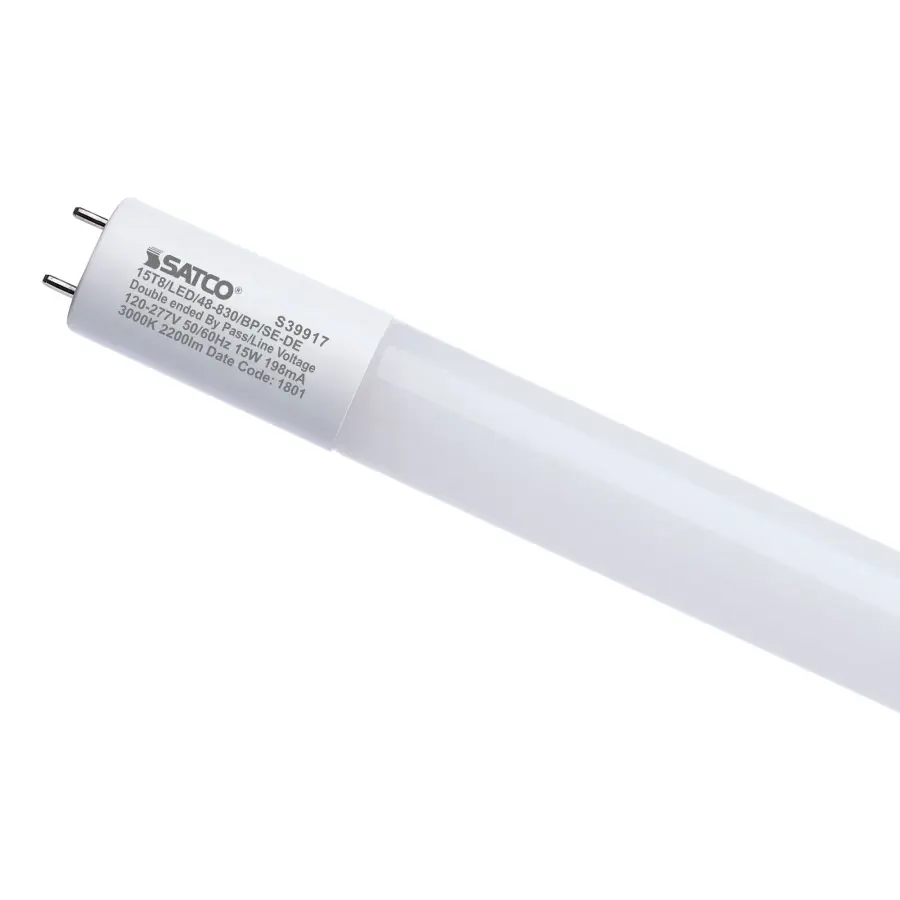 15 Watt 4 Foot T8 LED - 3000K CCT - Medium Bi Pin Base - Ballast Bypass - Single or Double Ended Wiring - 120-277 Volt - Image 1