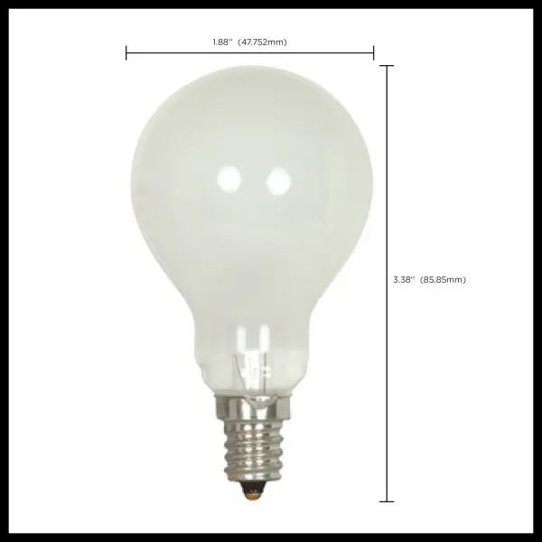 40 Watt A15 Incandescent - Frost - Appliance Lamp - 1000 Average rated hours - 420 Lumens - Candelabra base - 130 Volt - Image 9