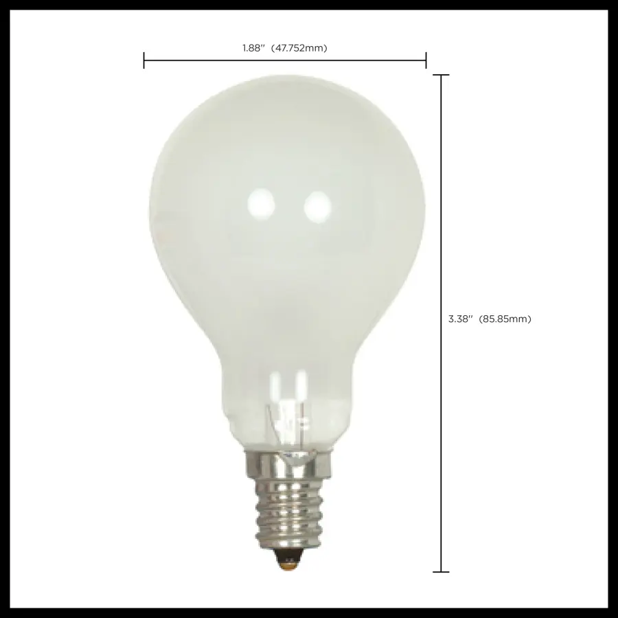 40 Watt A15 Incandescent - Frost - Appliance Lamp - 1000 Average rated hours - 420 Lumens - Candelabra base - 130 Volt - Image 9