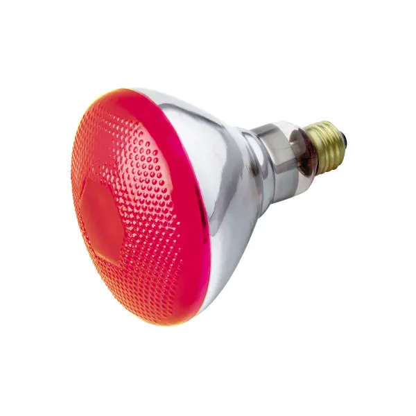 100 Watt BR38 Incandescent - Red - 2000 Average rated hours - Medium base - 120 Volt