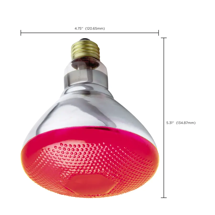 100 Watt BR38 Incandescent - Red - 2000 Average rated hours - Medium base - 120 Volt - Image 8